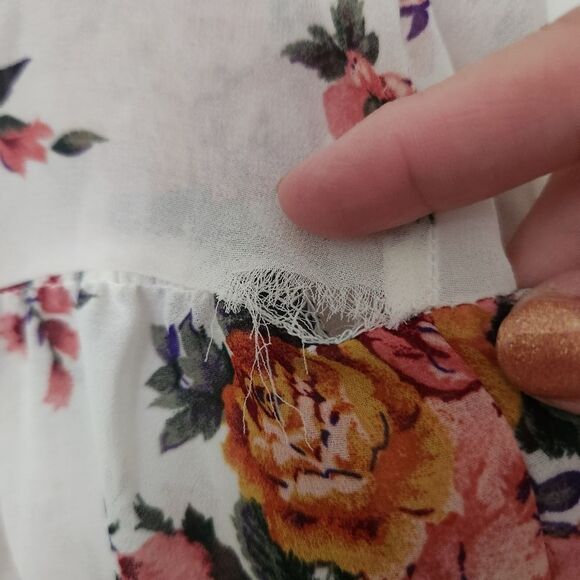 Kit plus Sky Womens Floral Sheer Long Sleeve Lined Knee Length Dress Med *DEFECT - Picture 10 of 11